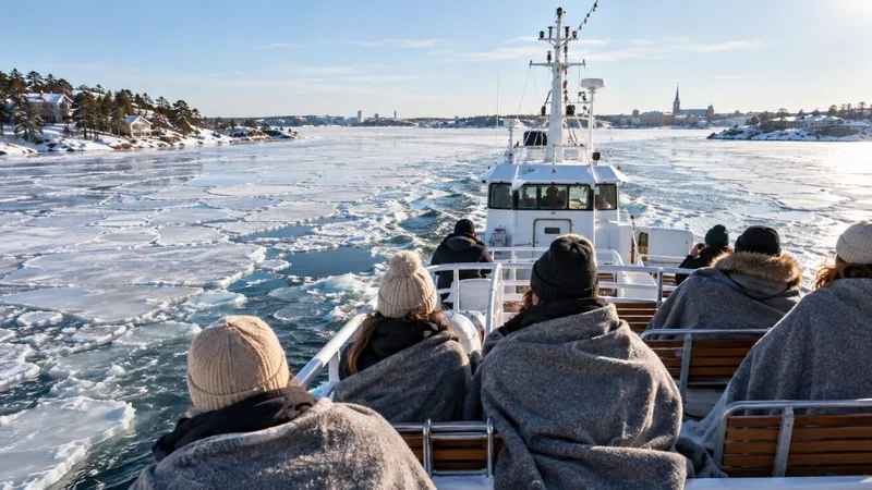 Skärgårdstur med guide under vintern